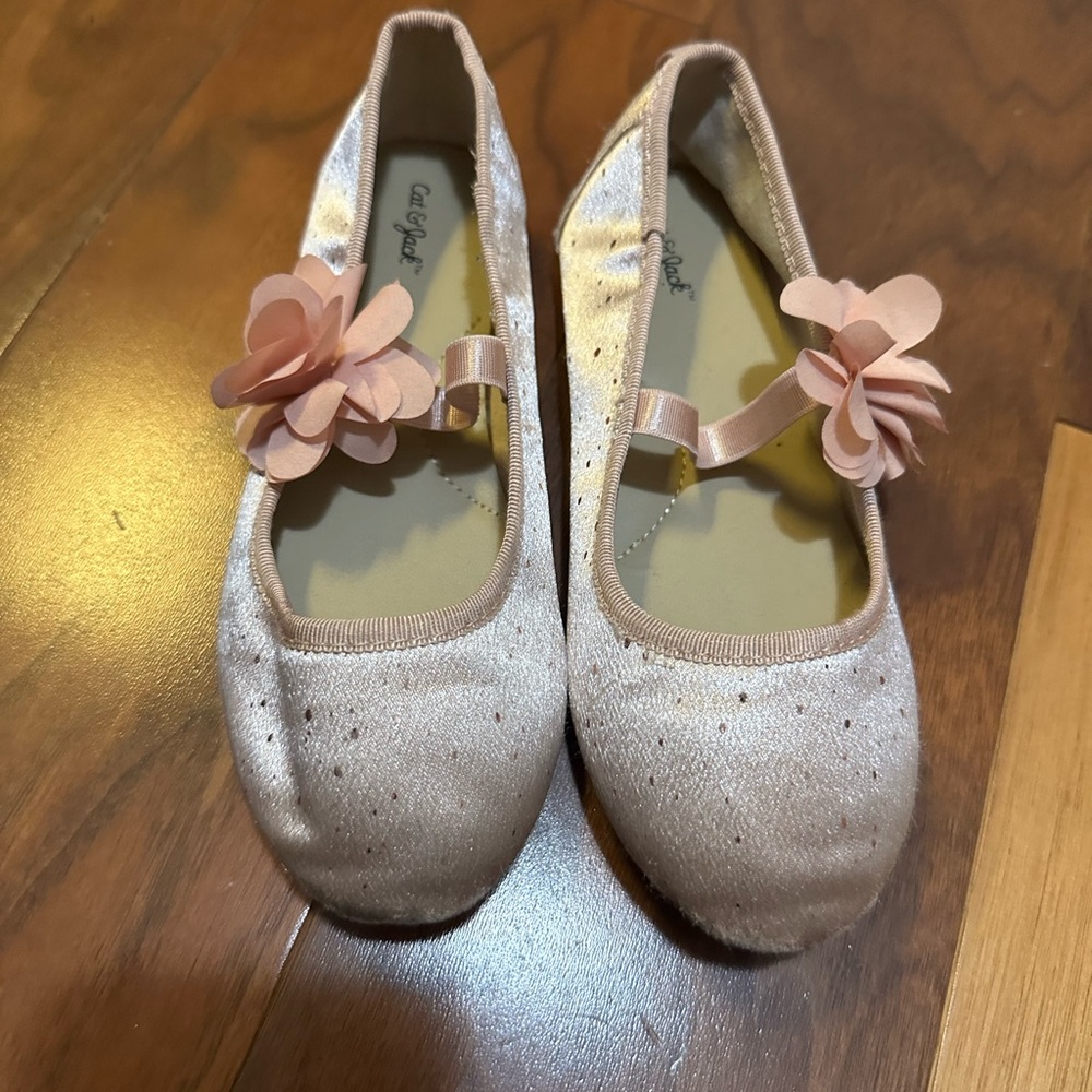 Cat & Jack Blush Dress Shoes with Floral Detail